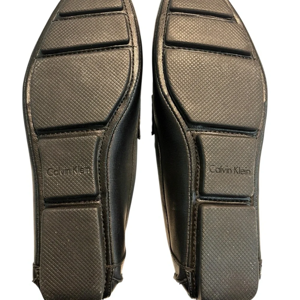 Calvin Klein Magnus Weave Emboss Men’s Black Textured Slip-On Loafers 9.5M NIB